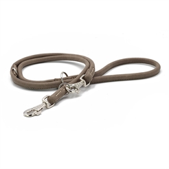 Deluxe Håndlavet Rundlæder Line Justerbar Old English Old Grey & Messing 200cm